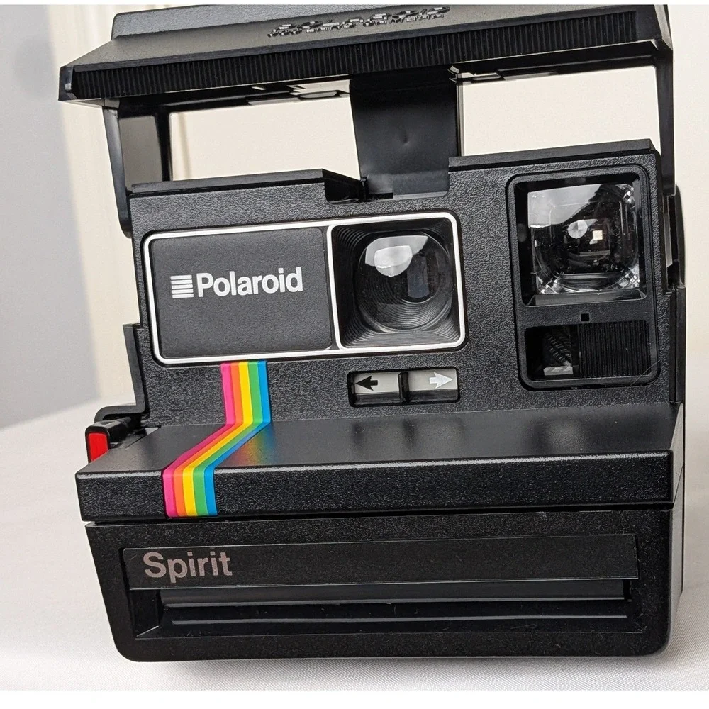 Polaroid OneStep 600 Instant Film Camera Black Rainbow Vintage 80s OS600 WORKING